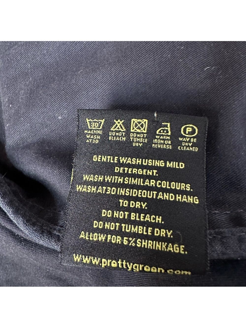 Pretty Green Utility Jacket Black Dark Grey Size L Casual Workwear - Picture 15 of 15